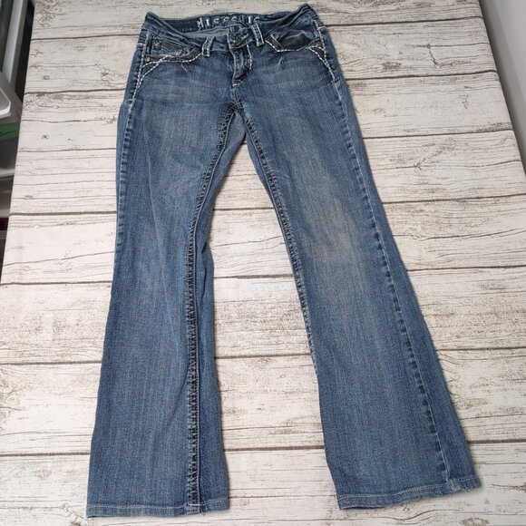 Miss Chic USA White Stitching Y2K Ultra Low Rise Jeans - Picture 2 of 9